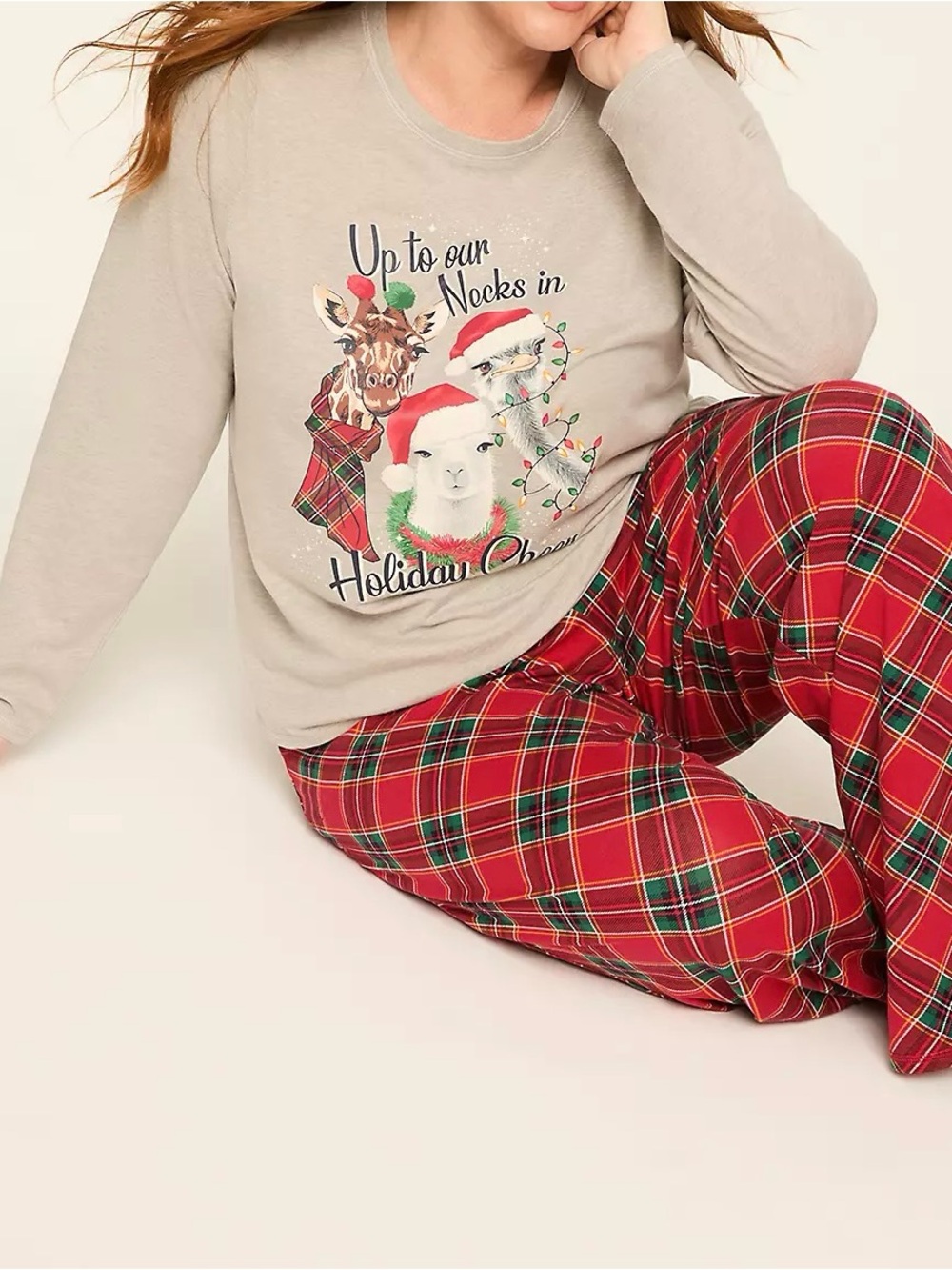 Cacique Holiday Plaid Pajama Set - Red/Cream NWT 14/16